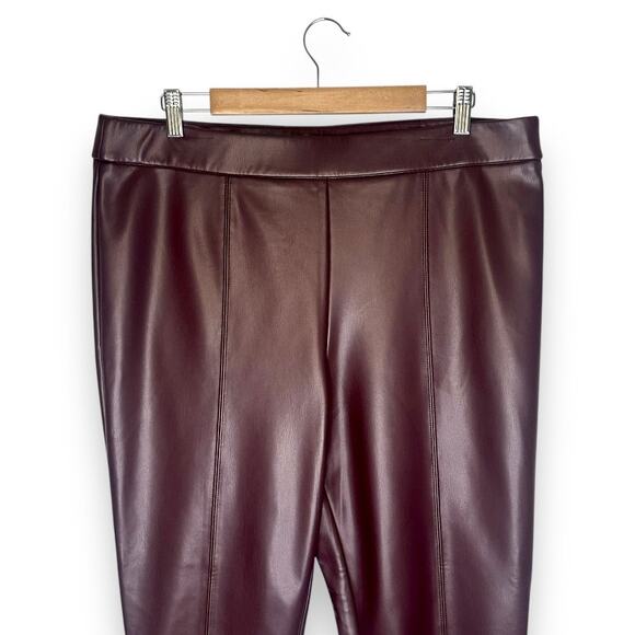 Talbots Women's Faux Leather Leggings Size 16 Rich Burgundy P233016329 Pants - Picture 3 of 10
